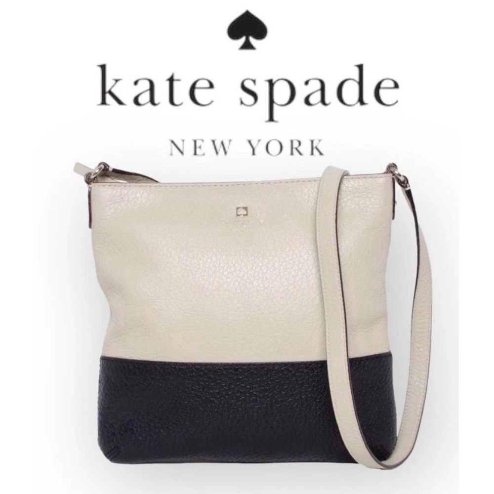 Kate‎ Spade South Port Cora Black /cream Pebble Leather Bag